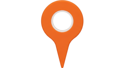 Isolated Orange Location Pin