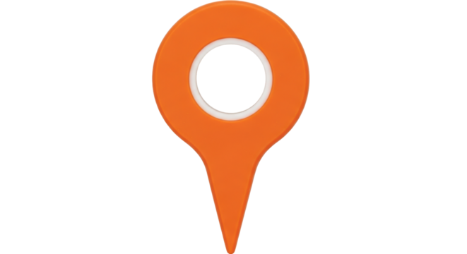 Isolated Orange Location Pin