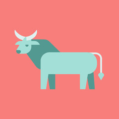 bull flat design illustrations vector