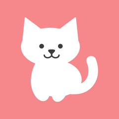 cute cat kitten flat illustration vector