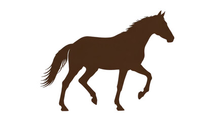Isolated Silhouette of a Walking Horse