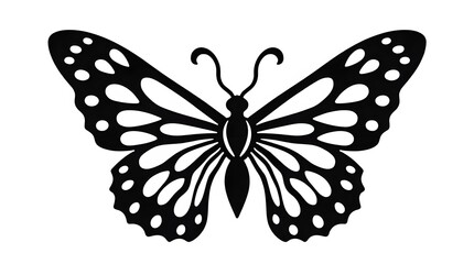 Tribal-style butterfly tattoo patterns with bold black lines,