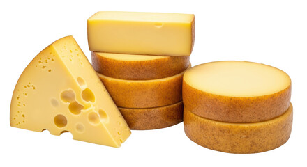 Isolated Cheese Blocks and Wedge