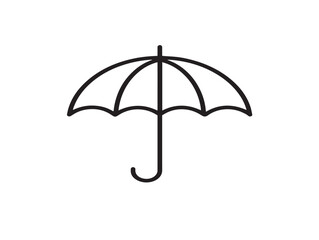 Elegant Umbrella Icon in Stylish Clean Minimalist Vector Line Illustration