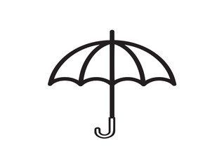 Minimal Vector Umbrella Icon with Sleek Contemporary Elegant Line Artwork