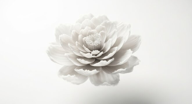 Elegant White Flower Blossom Floating Gracefully Against a Bright Background