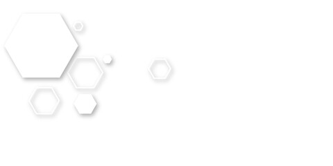 Minimal white background with abstract 3D hexagon shapes, clean geometric design, modern futuristic template for technology, business, medical, and digital innovation concepts.