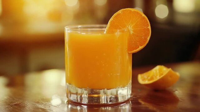 jugo de mandarina colombian beverage, zoom out video
