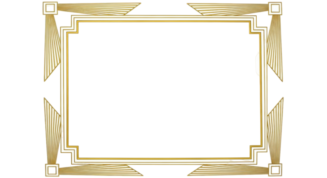 Isolated Gold Art Deco Frame - Powered by Adobe