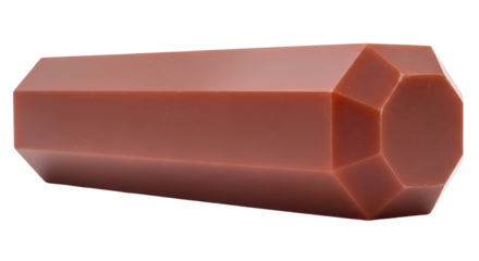 Isolated Brown Octagonal Prism