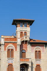 Fototapeta premium Architecture of the ancient city of Viareggio, Italy. House facades