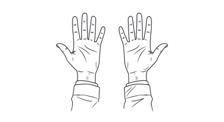 Isolated Drawn Hands