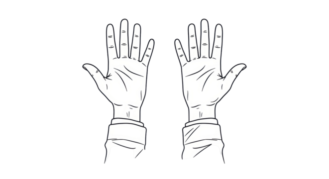 Isolated Drawn Hands