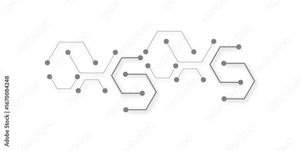 Poster a minimalist abstract background featuring a central graphic of interconnected hexagons and lines wi