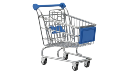Isolated Mini Shopping Cart on White Background