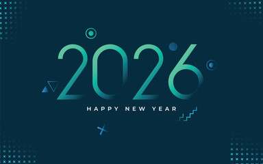 Happy new year 2026 celebration - best wishes 2026 - vector for poster, banner, greeting and new year 2026	