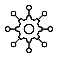 Obraz premium Nanotechnology gear structure icon outline nanotechnology gear structure