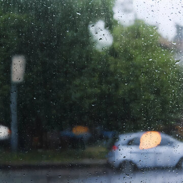 rain on the street