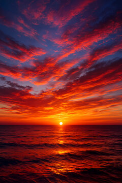 Sunset over the sea