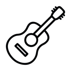 Guitar vector silhouette logo icon design template black and white