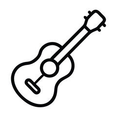 Guitar vector silhouette logo icon design template black and white