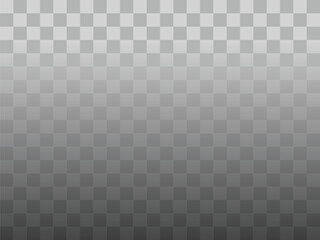 Transparent grid background. Vertical gradient shadow. Checkered pattern design. Black to grey fade.