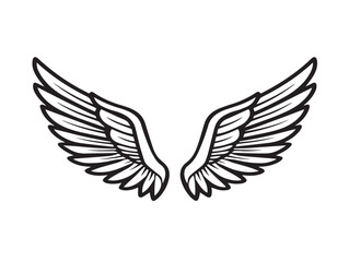 Angelic Wings Icon with Beautiful Minimal Elegant Line Vector Style