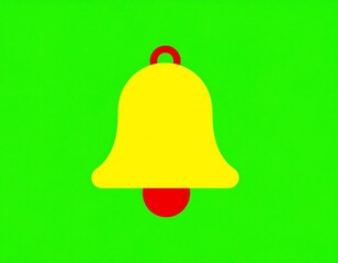 Simple yellow bell icon on green background