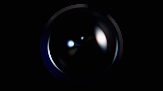 Abstract animation of a glass sphere on a black background, 4k looping video, 3d render