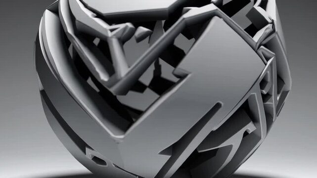 Gray abstract model object printed on 3d printer from powder close-up