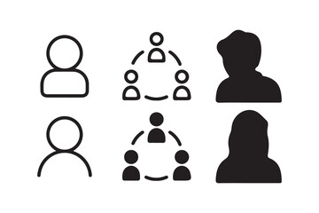 set of icons of people