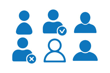 People Avatar Symbols with Plus Minus Check Cross. Vector illustration eps 10