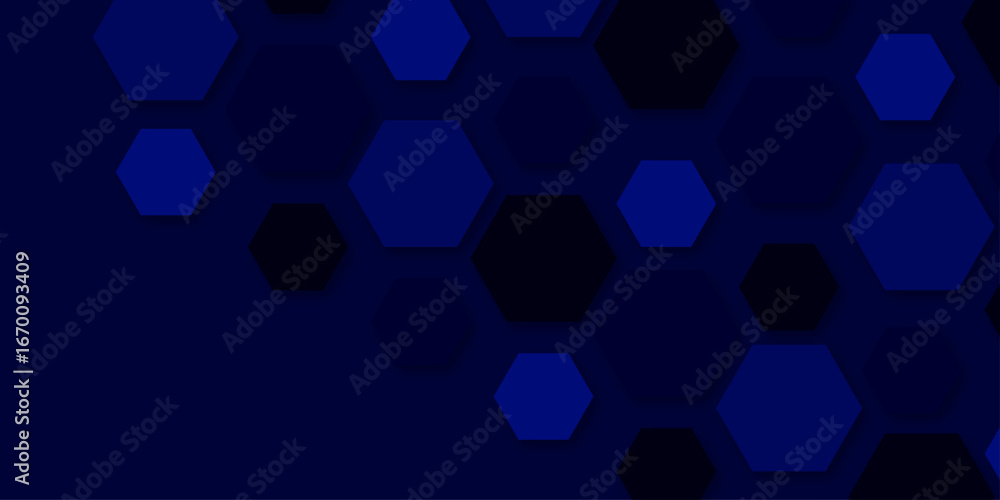 Poster a modern geometric background featuring a top border of hexagons in dark purple, black, white, and l