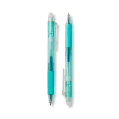 Transparent green ballpoint pen isolated on a transparent background, PNG. High resolution. 