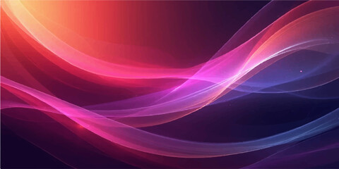 Abstract wavy flowing purple, pink, and blue light lines on a textured background