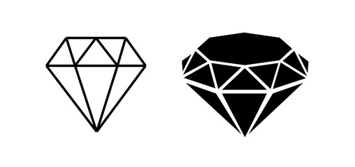 diamond icon set. diamond gemstone sign. gem vector symbol. gemstone symbol. royal diamond icon. diamond icon for games and website. vector illustration on transparent background