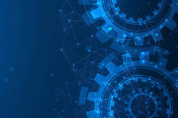 Obraz premium Futuristic Digital Technology Background – Blue Cyber Network Design