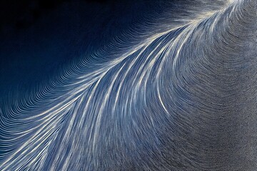 Indigo and silver wave lines glowing fluidly, sleek motion, clean lower zone for branding