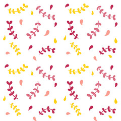 Minimal Botanical Branch Pattern in Pink and Yellow – Seamless Nature Design Transparent
