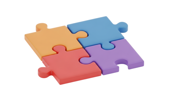 Isolated Colorful Puzzle Pieces