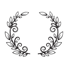Elegant floral wreath frame for design elements