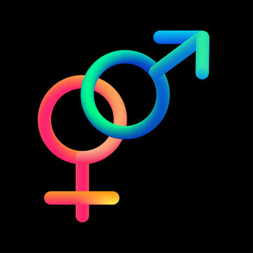 Gender Symbol Icons | Male and Female Vector Design | 3D Abstract Relationship Graphic