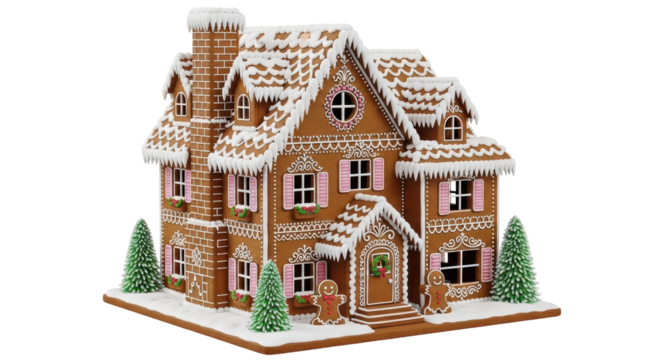 Isolated Gingerbread House - Powered by Adobe