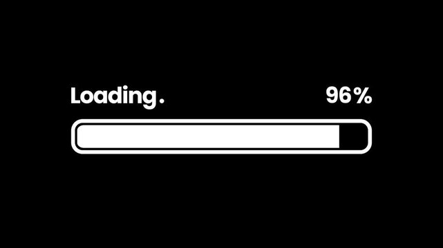 Loading Progress Bar Animation, from 0 to 100%.
