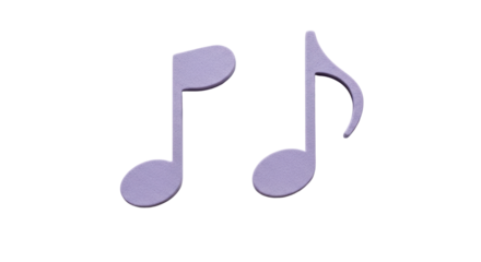 Isolated Lilac Musical Notes