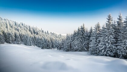Fototapeta premium snow landscape on white background for winter designs