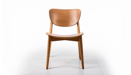 Fototapeta premium modern wooden chair with curved backrest isolated on white or transparent background