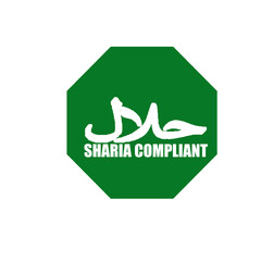 Halal certification sticker with Arabic calligraphy and modern design. Suitable for food packaging, restaurants, and Islamic product labeling. Clean and authentic style. halal sticker with Arabic text