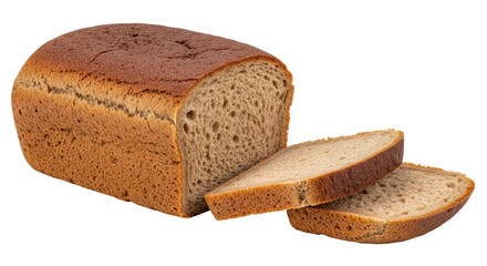 Isolated Rye Bread Loaf with Slices