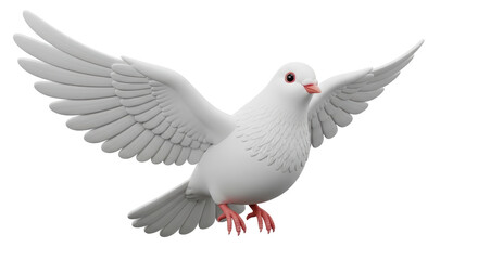 Isolated White Dove Flying